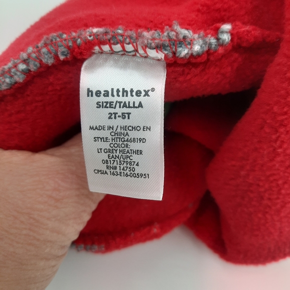 NWOT Healthtex Knit Dog hat with ear covers Red fleece lined Gray Blue Red 2T-5T - Picture 5 of 5